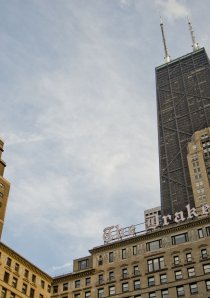The Drake Hotel Chicago and 875 N Michigan Ave seen from the Gold Coast neighborhood of Chicago