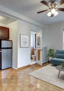 interior of a studio apartment for rent in Chicago