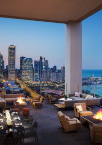 view of the Chicago skyline and Lake Michigan