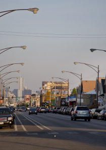 a street scene from northwest side neighborhood of Avondale in Chicago